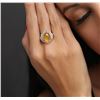 Image 2 : 14KT Yellow Gold 4.43ct Opal and Diamond Ring