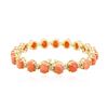 Image 4 : 14KT Yellow Gold 16.91ctw Coral and Diamond Bracelet