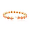 Image 6 : 14KT Yellow Gold 16.91ctw Coral and Diamond Bracelet