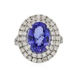 14KT White Gold 4.40ct Tanzanite and Diamond Ring