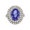 Image 1 : 14KT White Gold 4.40ct Tanzanite and Diamond Ring