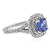Image 2 : 14KT White Gold 1.39ct Tanzanite and Diamond Ring