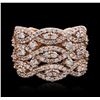 Image 3 : 14KT Rose Gold 1.22ctw Diamond Ring