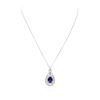 Image 3 : 14KT White Gold 3.14ct Tanzanite and Diamond Pendant With Chain