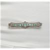 Image 2 : 18KT White Gold 1.30ctw Emerald and Diamond Brooch