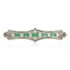Image 3 : 18KT White Gold 1.30ctw Emerald and Diamond Brooch
