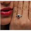 Image 1 : 18KT White Gold 1.37ctw Blue Diamond Wedding Ring Set