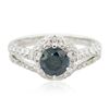 Image 3 : 18KT White Gold 1.37ctw Blue Diamond Wedding Ring Set