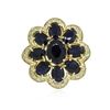 Image 3 : 14KT Yellow Gold 9.54ctw Sapphire and Diamond Ring