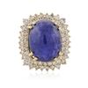 Image 3 : 14KT Yellow Gold 19.72ct Tanzanite and Diamond Ring