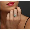Image 4 : 14KT White Gold 0.88ct Emerald and Diamond Ring
