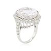 Image 6 : 14KT White Gold 24.09ct Kunzite and Diamond Ring