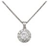Image 2 : 14KT White Gold 0.93ctw Diamond Pendant With Chain