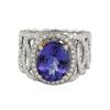 Image 3 : 14KT Two-Tone Gold 4.54ct Tanzanite and Diamond Ring
