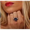 Image 1 : 14KT White Gold 17.02ct Sapphire and Diamond Ring