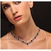 Image 1 : 14KT White Gold 15.64ctw Sapphire and Diamond Necklace