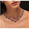 Image 2 : 14KT White Gold 15.64ctw Sapphire and Diamond Necklace