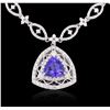 Image 4 : 18KT White Gold 5.31ct Tanzanite and Diamond Necklace