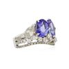 Image 4 : 14KT White Gold 3.45ctw Tanzanite and Diamond Ring