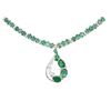 Image 4 : 14KT White Gold 30.81ctw Emerald and Diamond Necklace