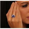 Image 2 : 14KT White Gold 5.30ct Tanzanite and Diamond Ring