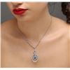 Image 1 : 14KT White Gold 2.09ct Sapphire and Diamond Necklace