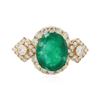 Image 3 : 14KT Yellow Gold 3.22ct Emerald and Diamond Ring