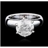 Image 3 : 14KT White Gold 3.02ct Brilliant Cut Diamond Solitaire Ring