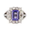Image 1 : 14KT White Gold 2.43ct Tanzanite and Diamond Ring