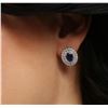 Image 1 : 14KT White Gold 1.84ctw Sapphire and Diamond Earrings