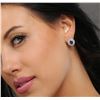 Image 2 : 14KT White Gold 1.84ctw Sapphire and Diamond Earrings