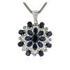 Image 3 : 14KT White Gold 32.34ctw Sapphire & Diamond Pendant with Chain