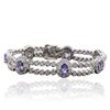 Image 3 : 14KT White Gold 5.81ctw Tanzanite and Diamond Bracelet