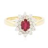 Image 1 : 14KT Yellow Gold 0.79ct Ruby and Diamond Ring