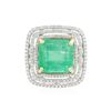 Image 3 : 14KT Two-Tone Gold 9.56ct Emerald and Diamond Ring