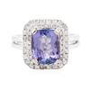 Image 1 : 14KT White Gold 3.57ct Tanzanite and Diamond Ring