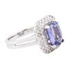 Image 2 : 14KT White Gold 3.57ct Tanzanite and Diamond Ring