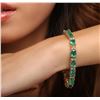 Image 5 : 14KT Yellow Gold 19.20ctw Emerald and Diamond Bracelet
