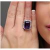 Image 2 : 14KT White Gold 11.49ct Amethyst and Diamond Ring