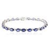 Image 3 : 14KT White Gold 12.00ctw Sapphire and Diamond Bracelet