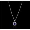Image 3 : 14KT White Gold GIA Certified 17.92ct Tanzanite and Diamond Pendant With Chain