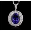 Image 4 : 14KT White Gold GIA Certified 17.92ct Tanzanite and Diamond Pendant With Chain