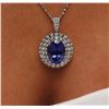 Image 5 : 14KT White Gold GIA Certified 17.92ct Tanzanite and Diamond Pendant With Chain