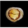 Image 1 : 14KT Yellow Gold 14.22ct Citrine, Sapphire and Diamond Ring