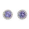 Image 1 : 14KT White Gold 2.98ctw Tanzanite and Diamond Stud Earrings