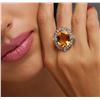 Image 5 : 14KT White Gold 9.70ct Citrine and Diamond Ring