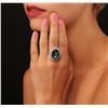 Image 2 : 14KT White Gold 19.77ct Topaz and Diamond Ring