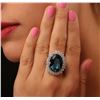 Image 5 : 14KT White Gold 19.77ct Topaz and Diamond Ring