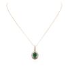 Image 3 : 14KT Rose Gold 3.05ct Emerald and Diamond Penadnt With Chain