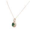 Image 7 : 14KT Rose Gold 3.05ct Emerald and Diamond Penadnt With Chain